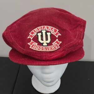 Vintage Corduroy Newsboy Hat Indiana Hoosiers One Size Snapback Collegiate